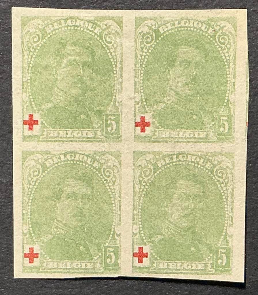 LOTVERKOOP 439. OBP:129-Ong. in blok. Gom.MNH., Orginele gom, Ophalen of Verzenden, Postfris, Postfris