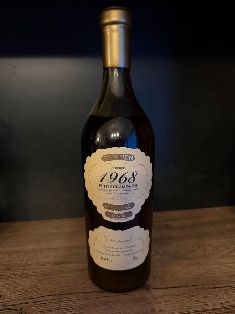 Cognac - Prunier 1968 - Petite Champagne, Ophalen, Zo goed als nieuw, Champagne