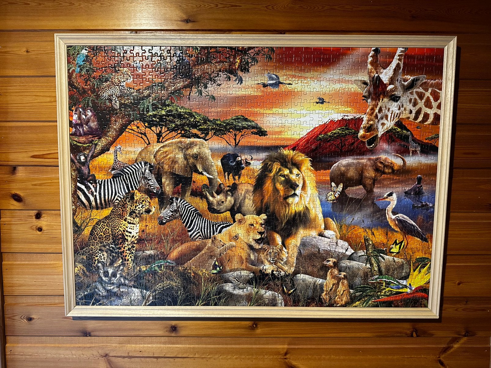 Afrika puzzel in kader, Antiek en Kunst, Ophalen