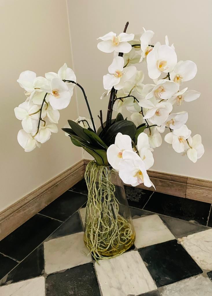 Decoratie orchidee, Blanc, Comme neuf, Plastique, Intérieur