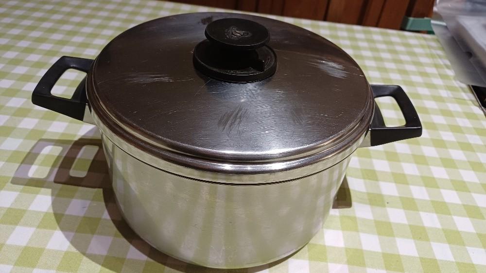 kookpot Demeyere 22 cm, Inox, Gebruikt, Keramische plaat, Ophalen of Verzenden