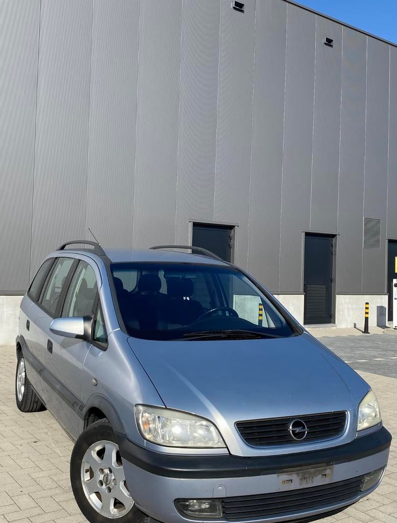 2002, Opel Zafira, 167.876km, 7 zitplaatsen, Auto's, Zwart, 5 deurs, Particulier, 74 kW
