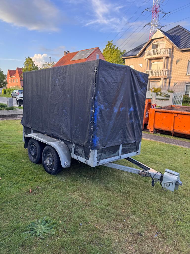 Gesloten aanhangwagen dubbelasser 750kg, Auto diversen, Aanhangers en Bagagewagens, Ophalen, Gebruikt