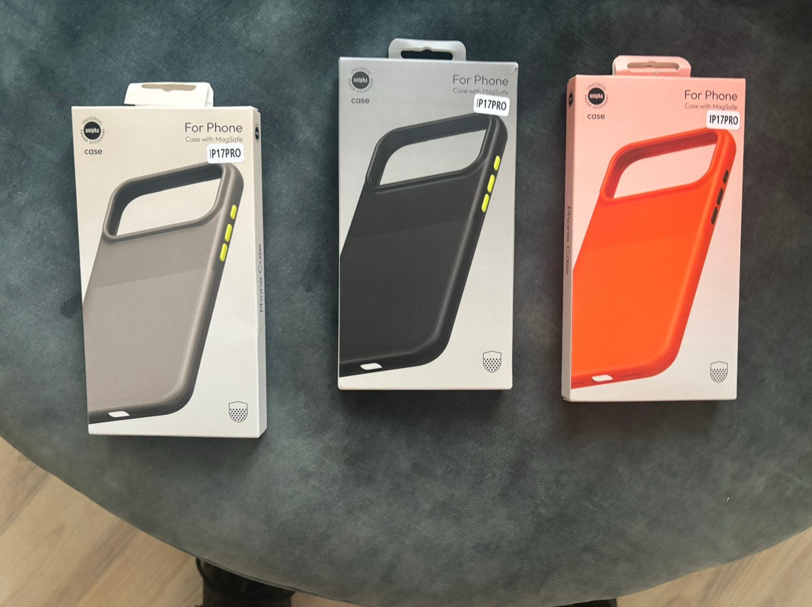 Magnetische Hoesjes voor iphone 17 oranje, grijs en zwart, IPhone 17, MagSafe, Verzenden, Nieuw