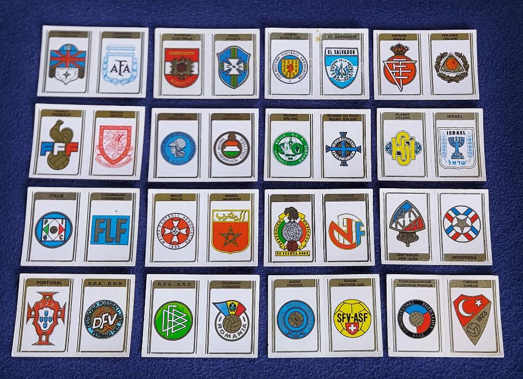 16 versch. Panini stickers voetbal 'FB 1973/74 - emblemen ', Ophalen of Verzenden, Nieuw, Meerdere stickers