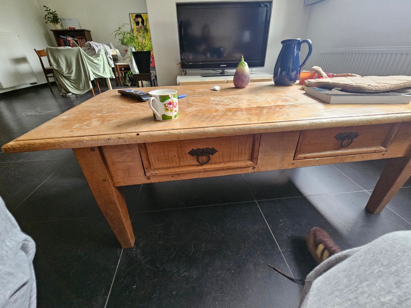 Salontafel eikenhout, Ophalen