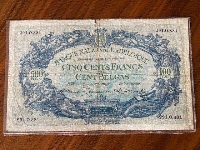 500 Frank België 1932, Postzegels en Munten, Bankbiljetten | België, Ophalen of Verzenden, Los biljet