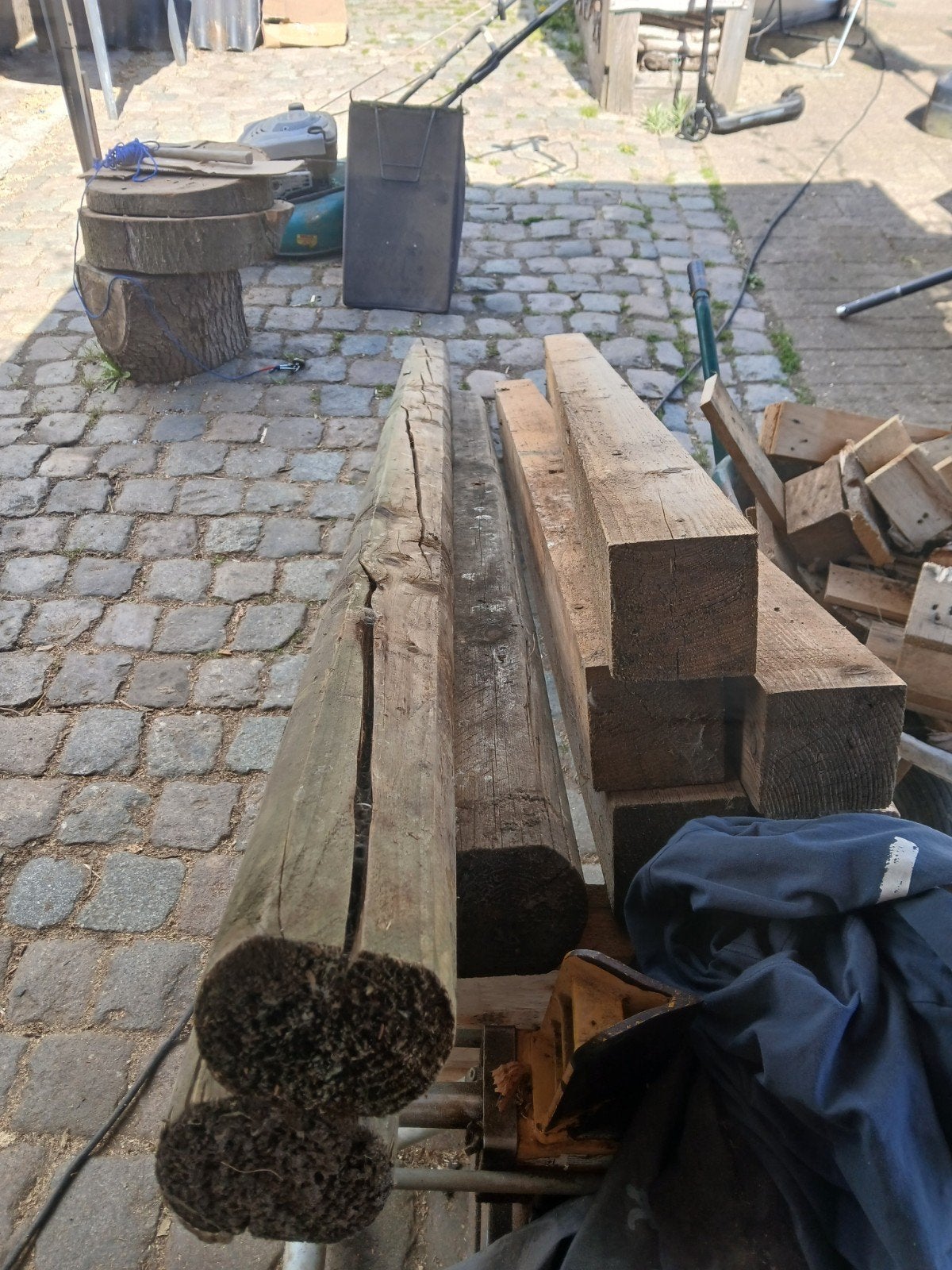 Massief hout balken recuperatie, Ophalen, Balken