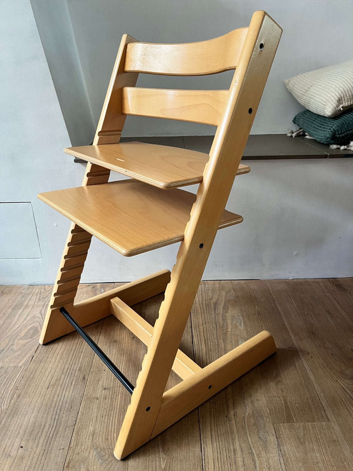 Stokke Tripp Trapp meegroeistoel beuk naturel, Kinderen en Baby's, Kinderstoelen, Ophalen, Zo goed als nieuw, Meegroeistoel, Aanschuifbaar