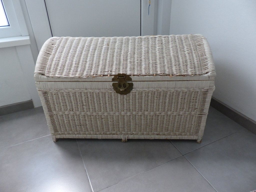 Jolie valise/coffre en osier blanc - étui à costume, Enlèvement, Utilisé