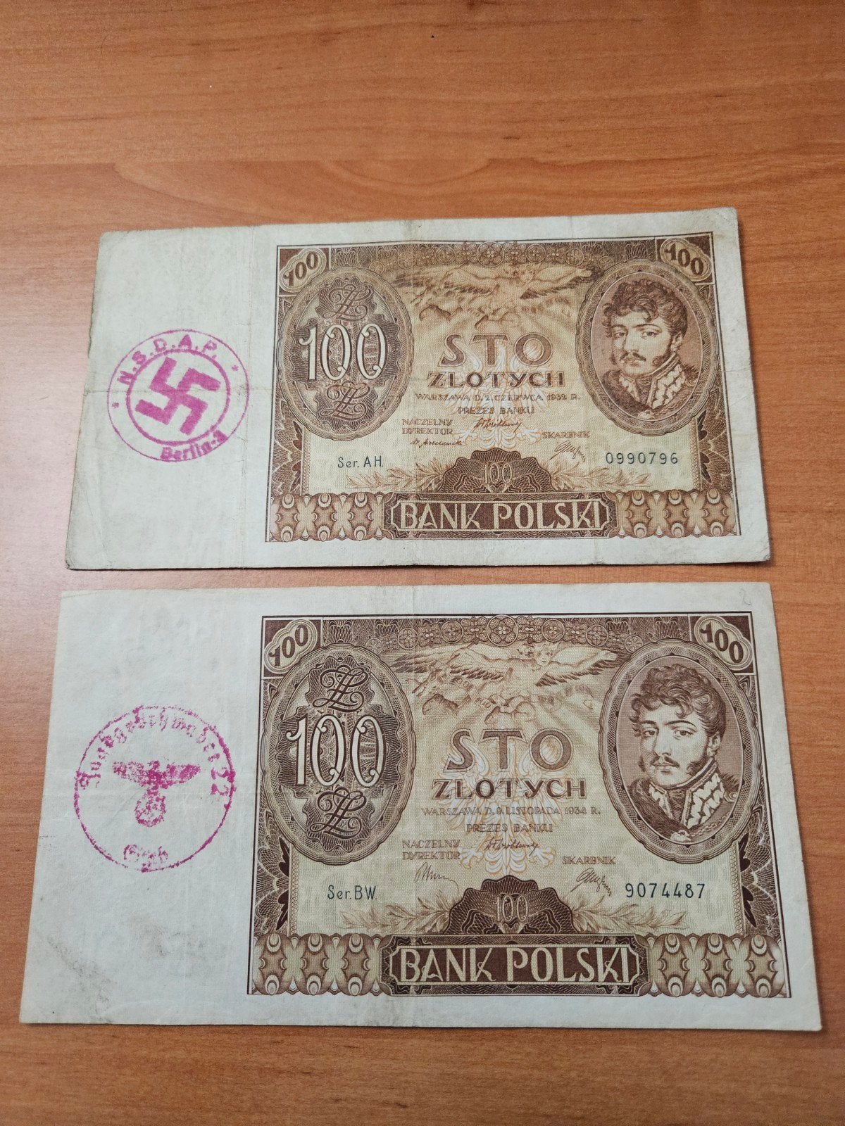 2x 100 zloty Polen,Duitsland set WWII, Postzegels en Munten, Ophalen of Verzenden, Duitsland, Setje