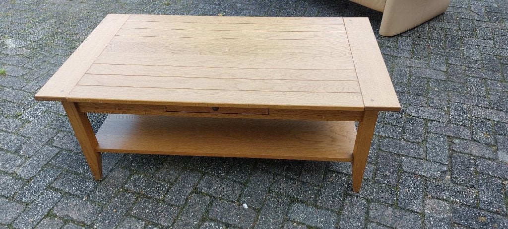 Belle table basse blanche en chêne massif avec tiroir, Maison & Meubles, Tables | Tables de salon, Enlèvement ou Envoi, Comme neuf