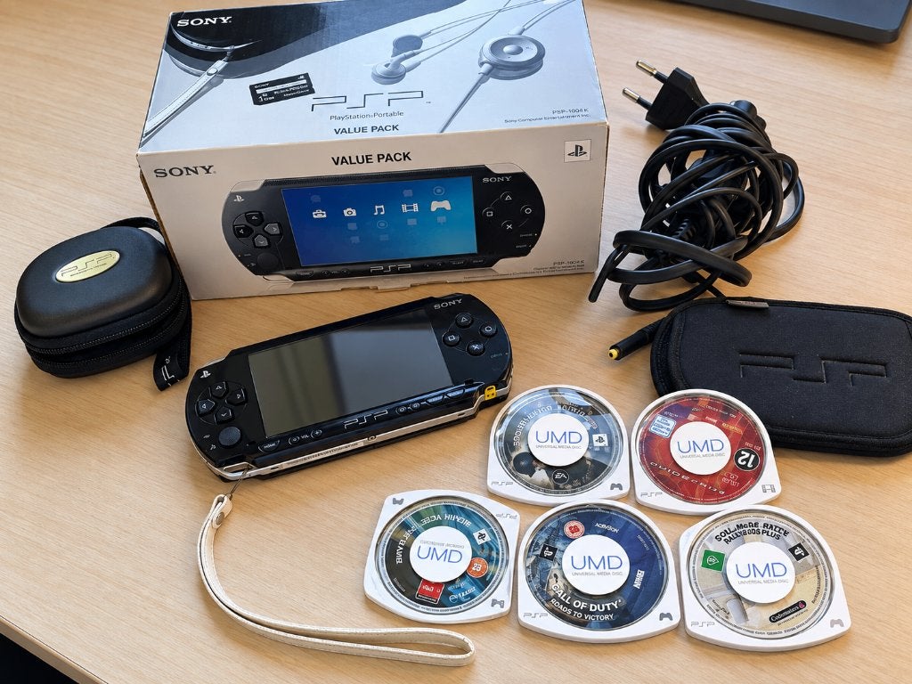 Sony PSP-1004K Value Pack originele doos + 5 games – getest, Ophalen of Verzenden, Gebruikt