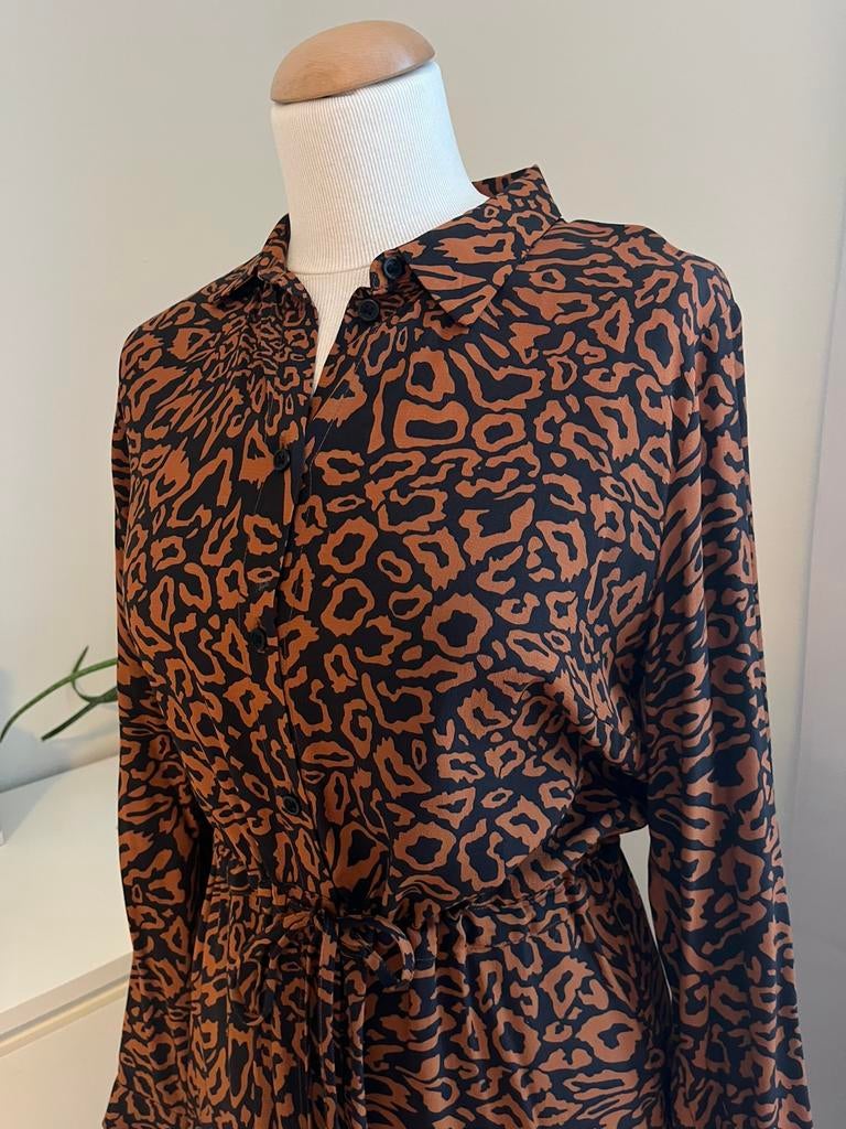 Leopard  CKS • s lange hemdjurk, Zwart, Ophalen of Verzenden, Zo goed als nieuw, Maat 36 (S)