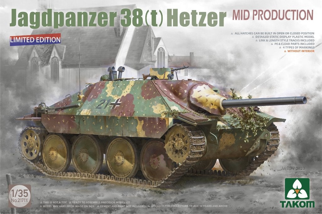 TAKOM 2171X Jagdpanzer 38(t) Hetzer MID-Limited Ed. 1/35, Hobby & Loisirs créatifs, Neuf, Autres marques, Tank, Enlèvement ou Envoi