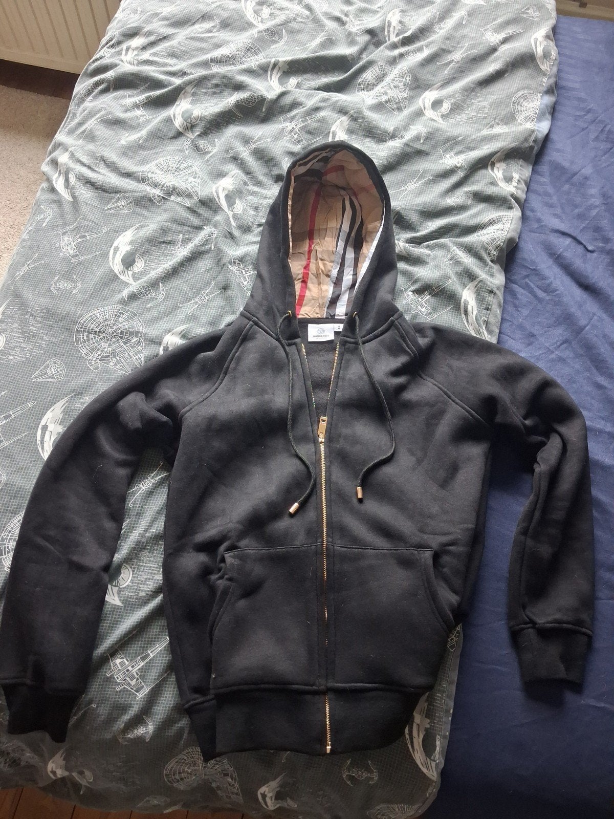 Burberry zip up hoodie zwart, Kleding | Heren, Truien en Vesten, Ophalen, Maat 48/50 (M), Zwart, Zo goed als nieuw