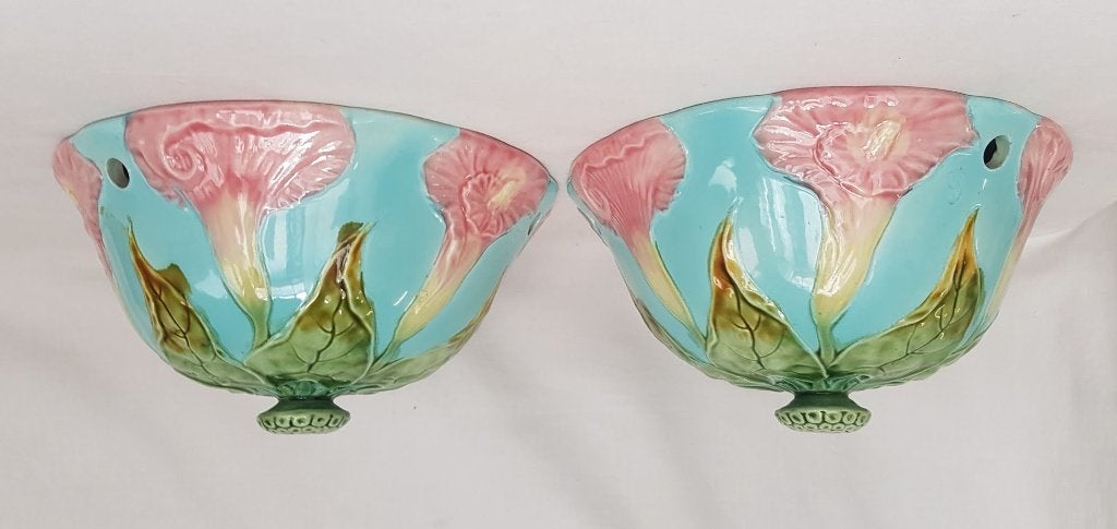Paar hangbloempotten .Art Nouveau ., Ophalen of Verzenden