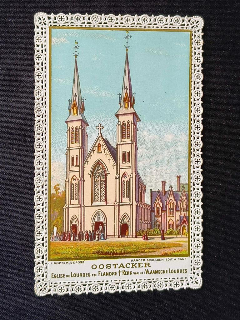 Souvenirprentje Gent - Oostacker "Vlaamsche Lourdes", Ophalen of Verzenden, Bidprentje