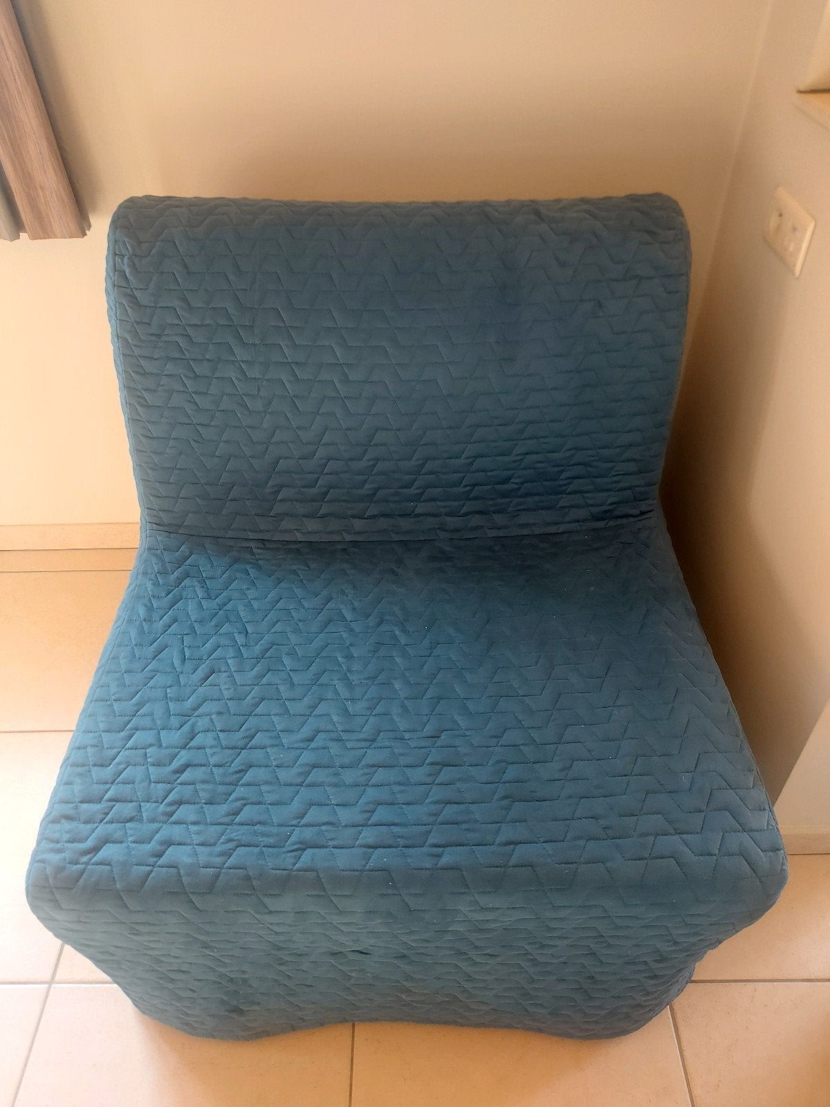 zetelbed, Huis en Inrichting, Ophalen, Eenpersoons, Blauw, Zo goed als nieuw