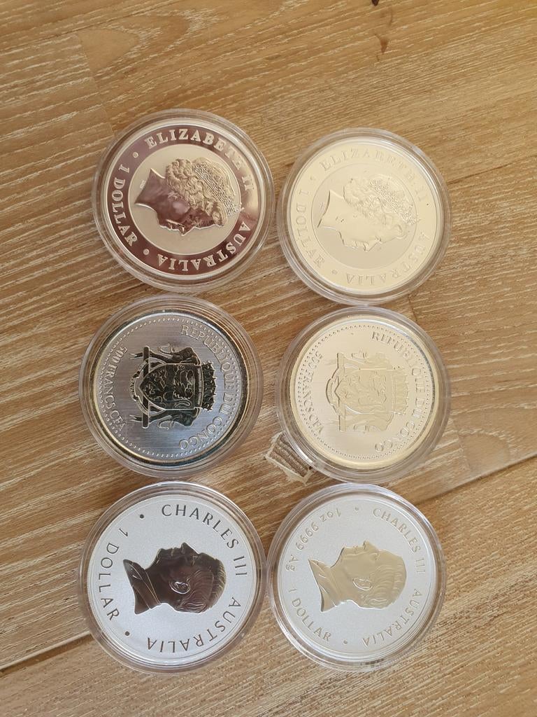 1 ounce zilver munten, Postzegels en Munten, Ophalen of Verzenden, Zilver