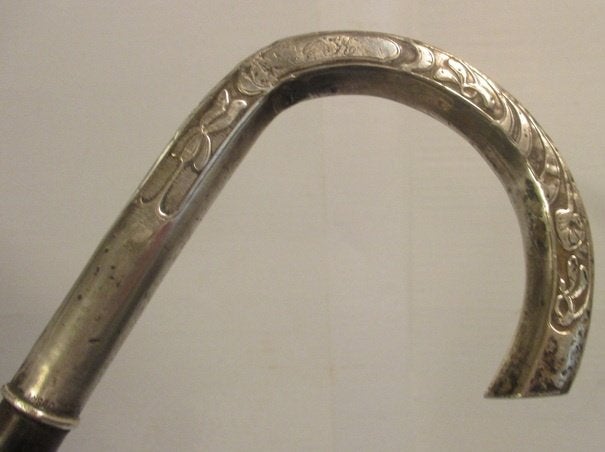 art nouveau wandelstok floraal motief massief zilver  402, Antiek en Kunst, Verzenden