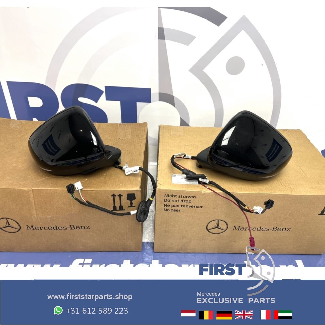 W177 SPIEGEL SET LINKS + RECHTS ZWART Mercedes A Klasse BUIT, Auto-onderdelen, Spiegels, Gebruikt, -, Ophalen of Verzenden, -