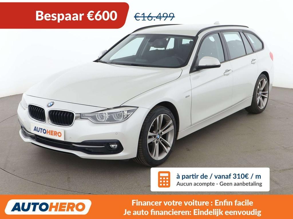 BMW 3 Serie 318 318d Sport Line (bj 2017, automaat), Auto's, Automaat, 109 g/km, USB, Wit