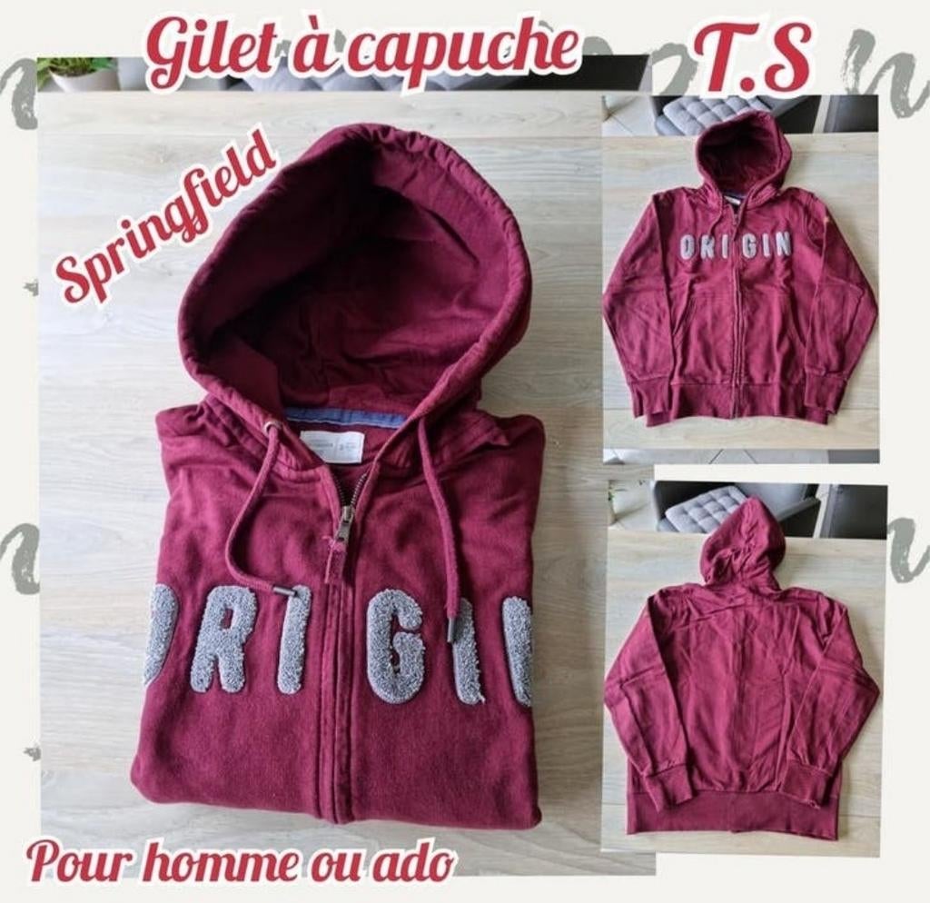 Gilet à capuche pour homme ou ado-Springfield-T.S, Enlèvement, Porté, SPRINGFIELD.
