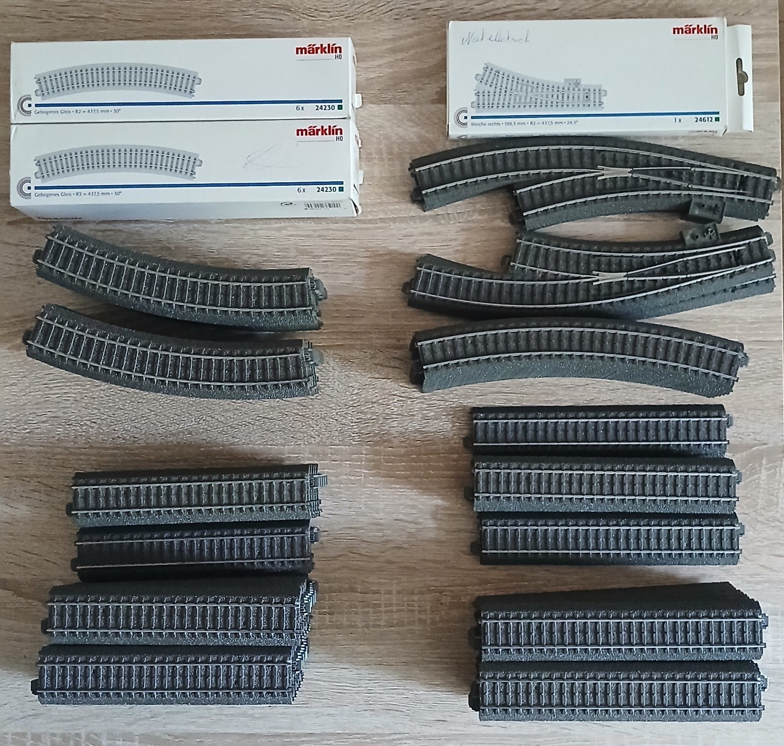 Lot C-rails Märklin 129 stuks, Hobby en Vrije tijd, Ophalen, Rails, Märklin