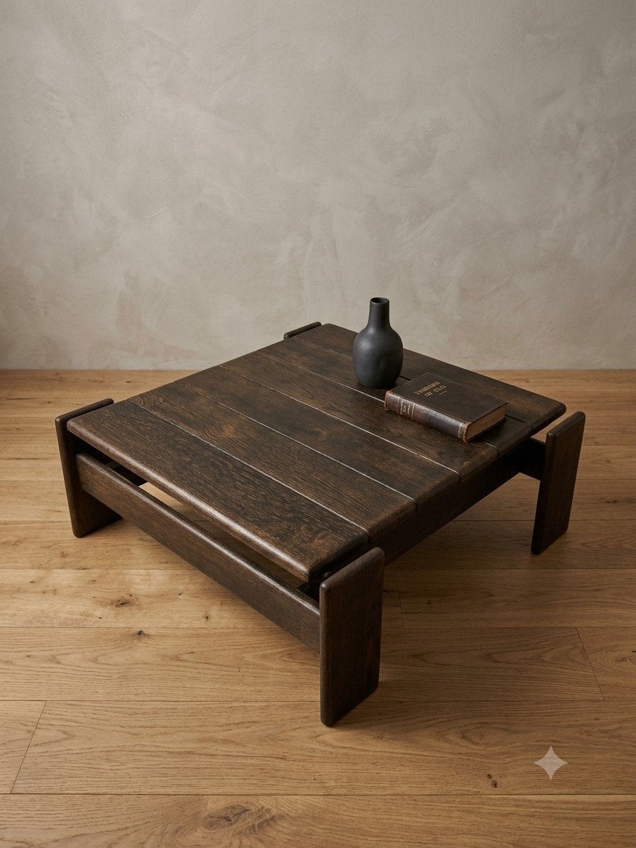 Vintage mid century brutalist salontafel, Huis en Inrichting, Tafels | Salontafels, Ophalen