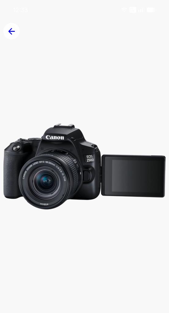 Canon EOS 250D + EF-S 18-55mm IS STM -  Zwart, Ophalen, Zo goed als nieuw, Spiegelreflex, Canon