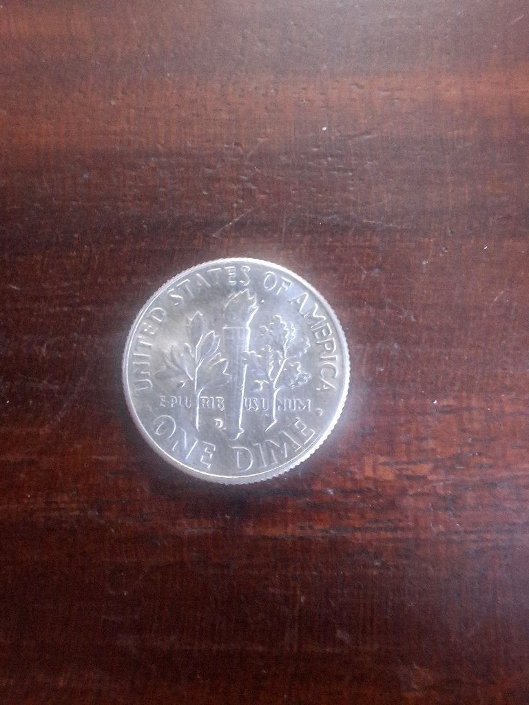 Zilveren one dime 1964 D (mooie staat), Ophalen, Losse munt, Zilver