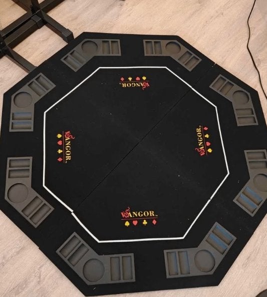 Pokermat 120cmx120cm + volledige pokerset, Een of twee spelers, Ophalen of Verzenden, Gebruikt