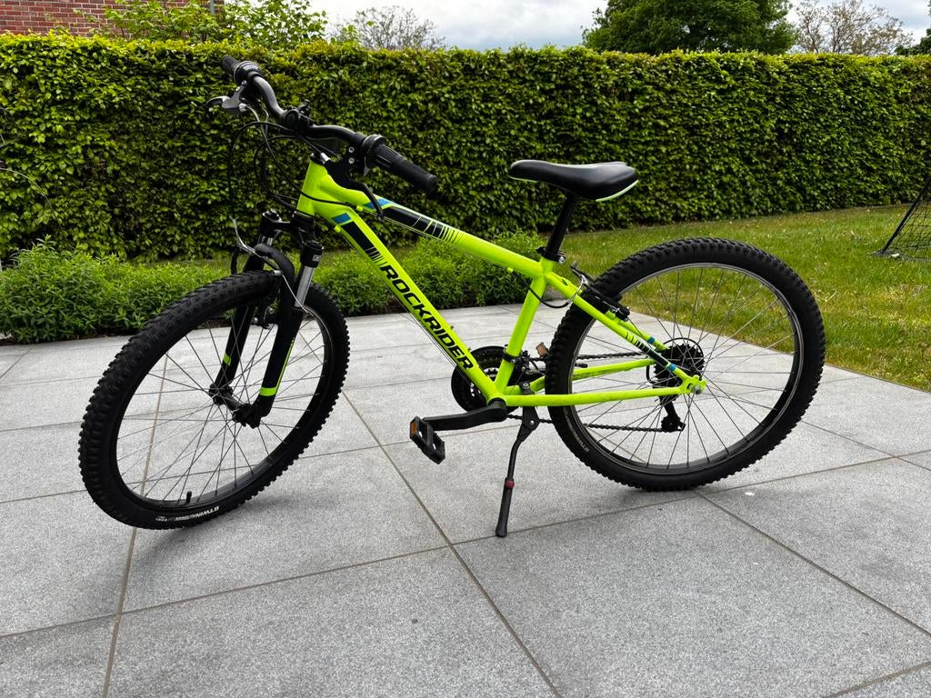 Vélo de montagne Rockrider ST500 24 pouces jaune fluo, Vélos & Vélomoteurs, Vélos | VTT & Mountainbikes, Enlèvement, Utilisé, Frein sur jante