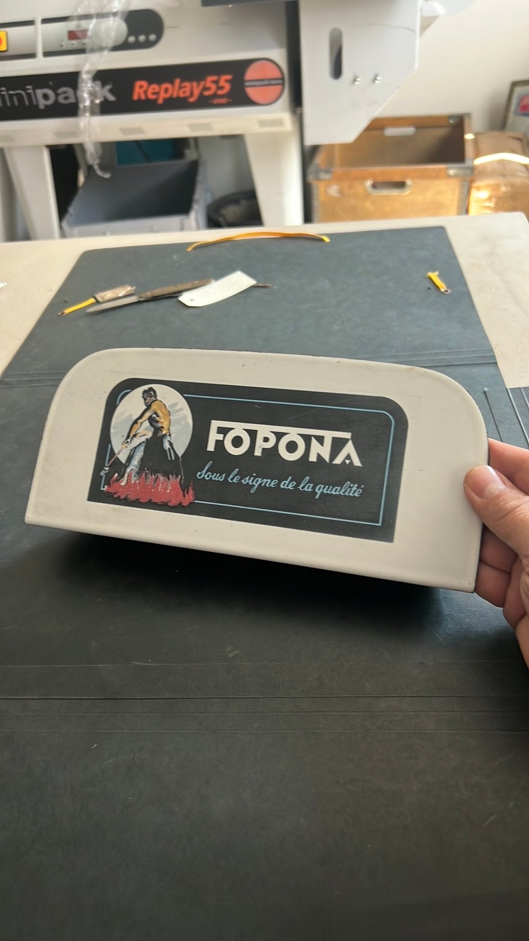 Rare plaque en émail Fopona Kachels, Collections, Enlèvement ou Envoi