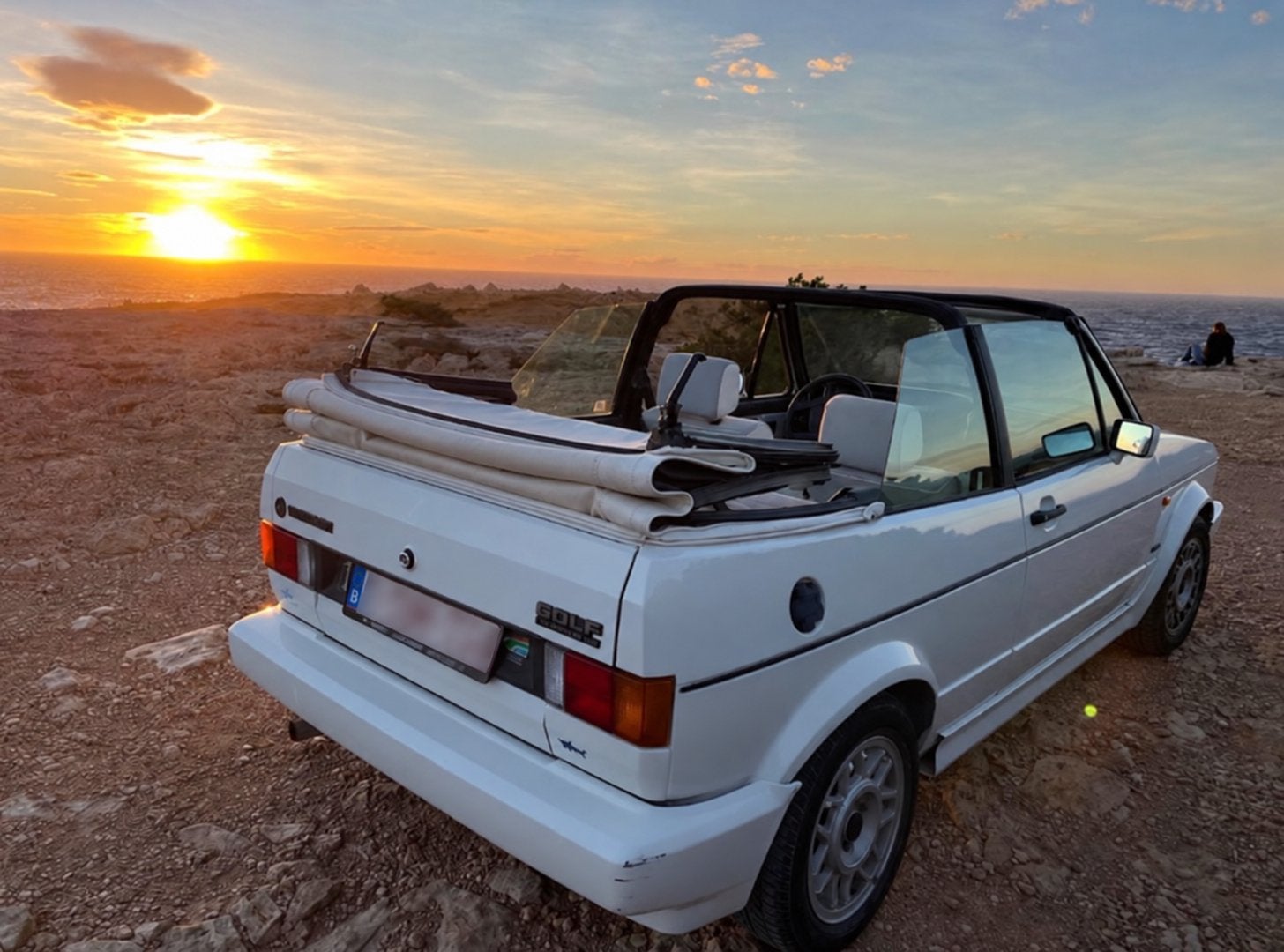 Golf I cabrio van 1992, Auto's, Voorwielaandrijving, Stof, Cabriolet, Wit