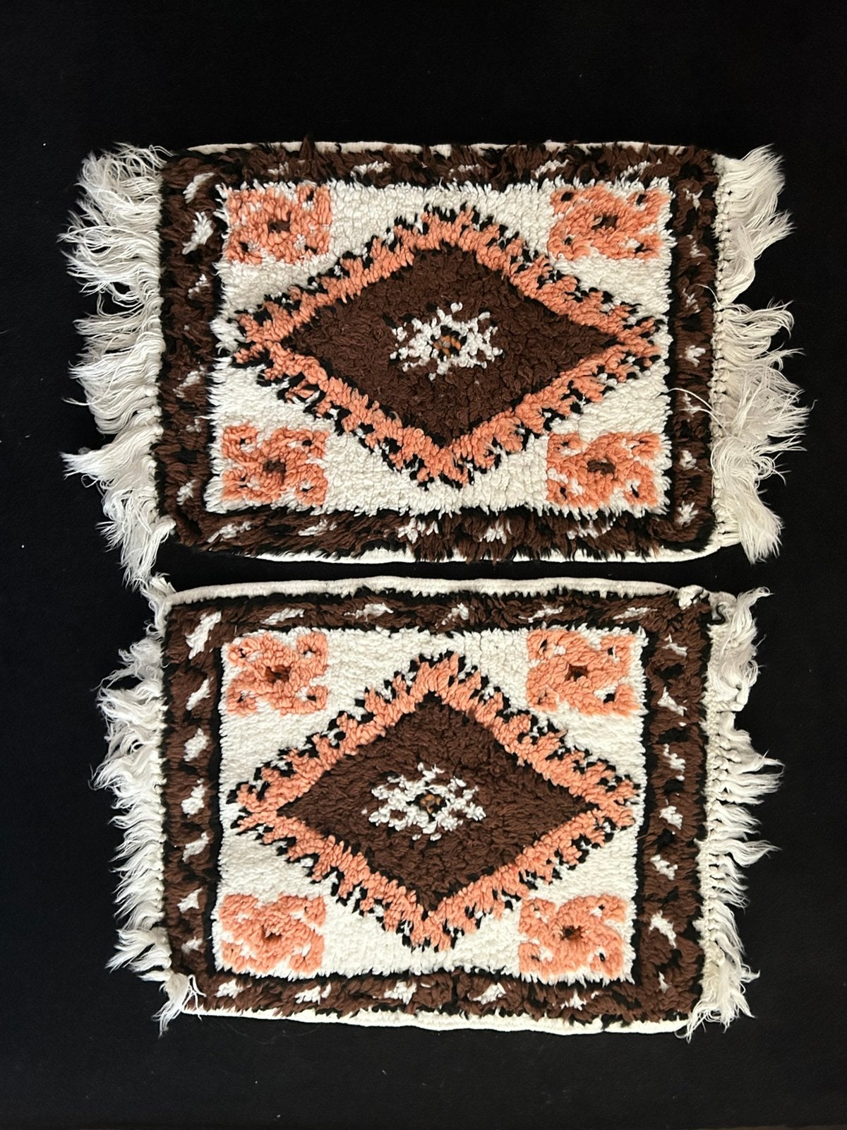 Vintage Berber wollen matjes – handgemaakt – set van 2, Ophalen