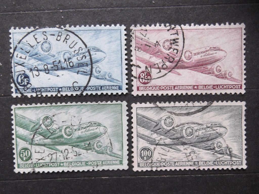 PA8-PA11 DC 4 Skymaster Obl, Postzegels en Munten, Postzegels | Europa | België, Ophalen of Verzenden, Gestempeld, Gestempeld