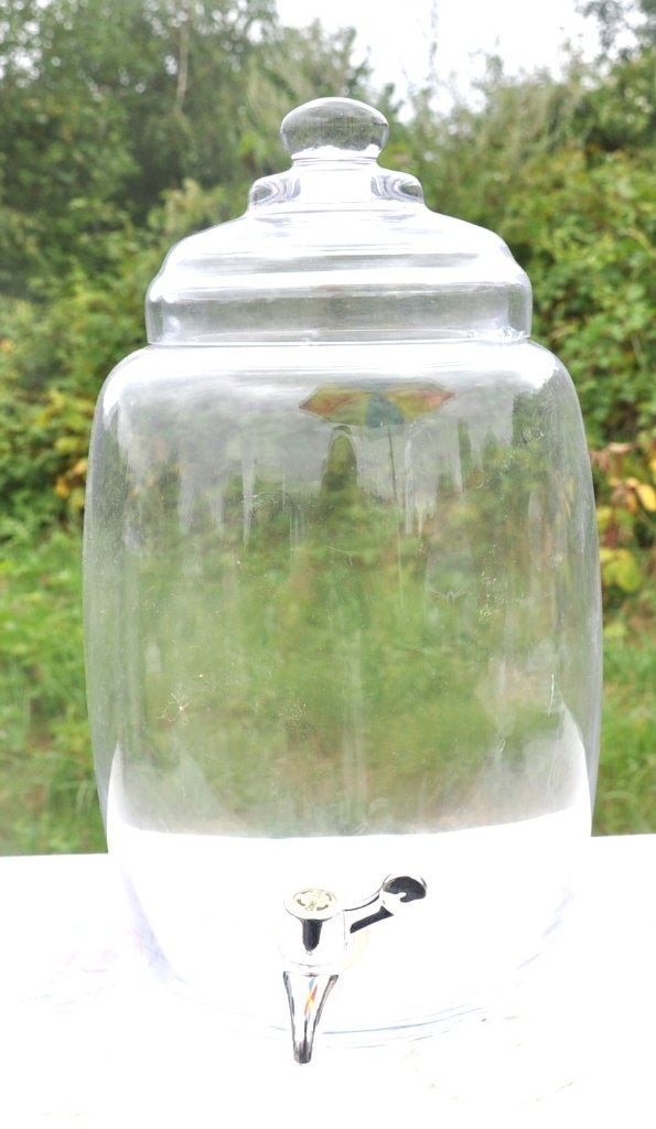 fontaine en verre avec robinet pour usage multiple 5 litres, Enlèvement ou Envoi, Comme neuf, Verre, Récipient(s)