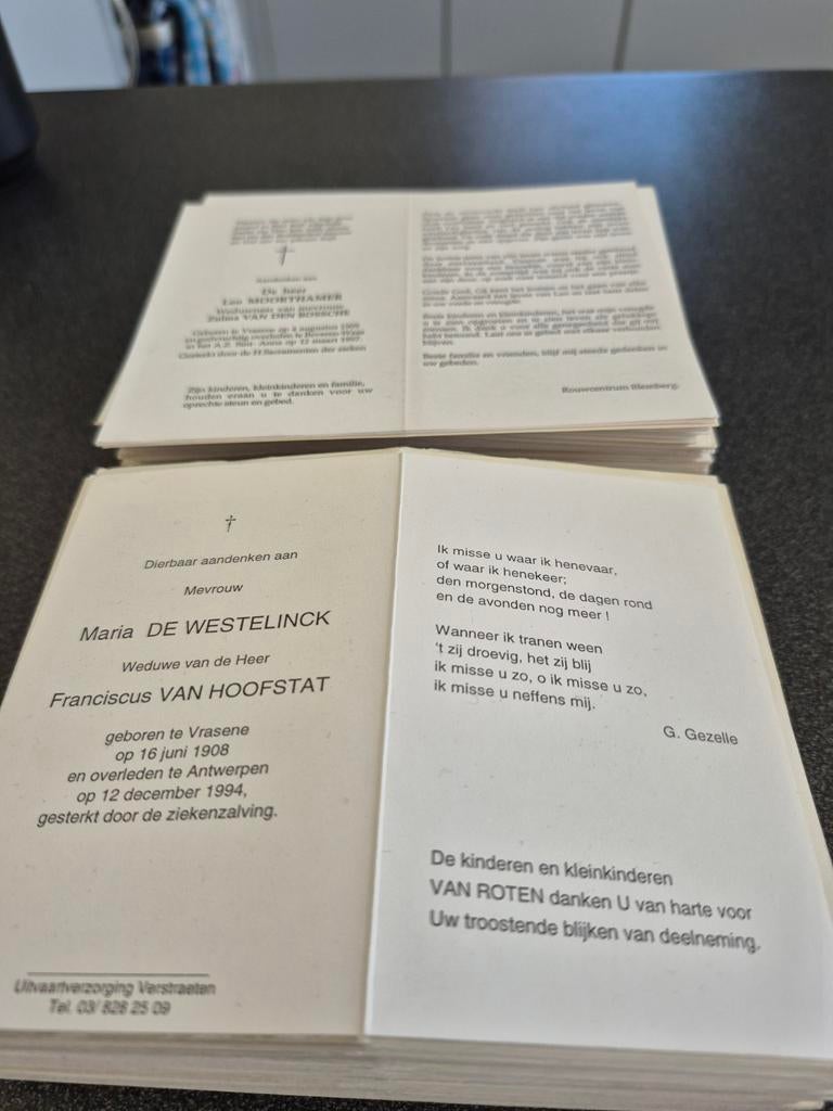 Bidprentjes Vrasene, Verzamelen, Ophalen of Verzenden
