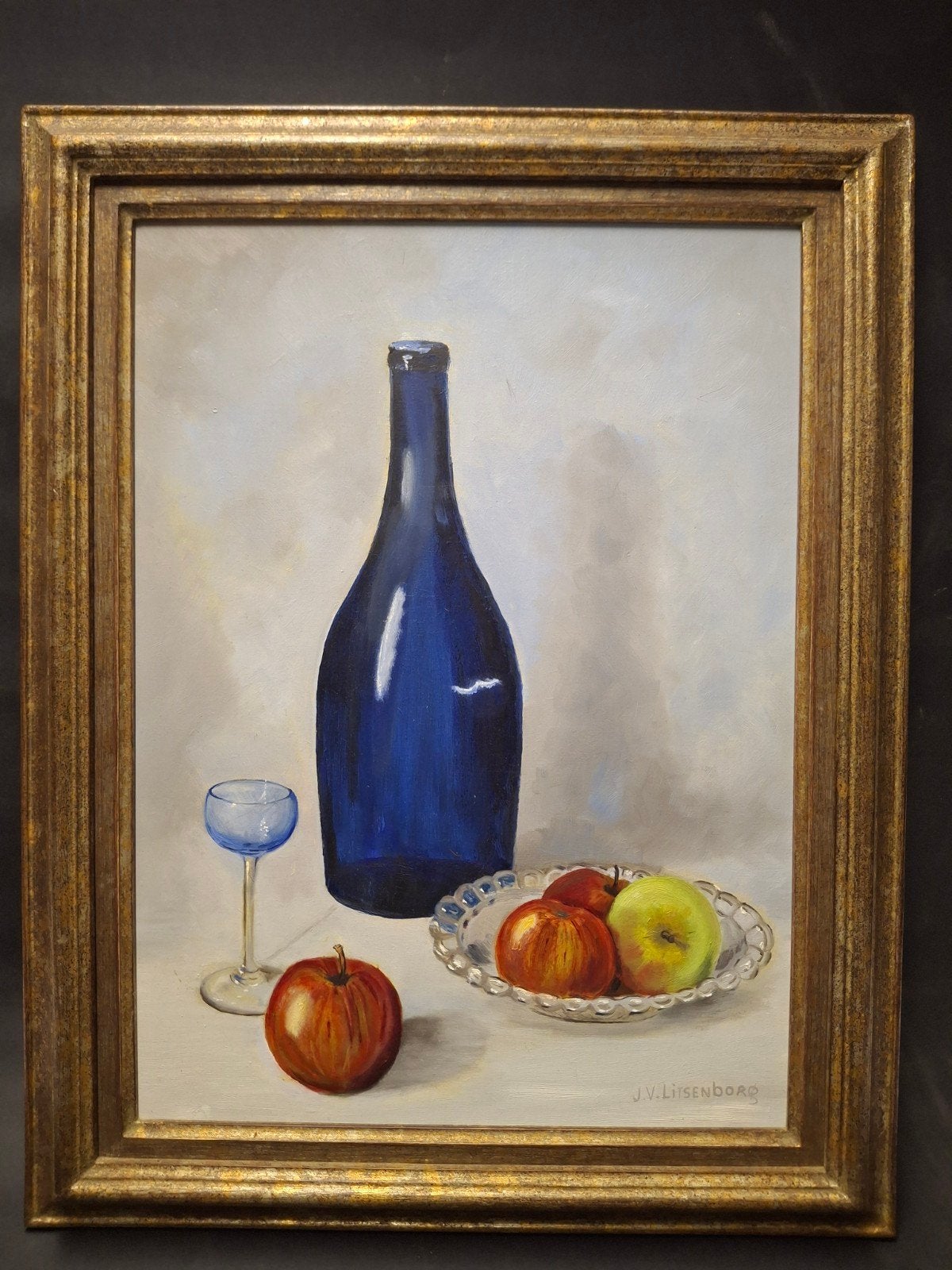 Stilleven met blauwe fles, Ophalen