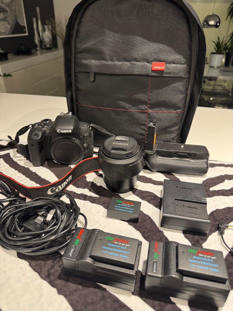 Canon EOS 800D full set (body + lens + accesoires), TV, Hi-fi & Vidéo, Canon, Comme neuf, Enlèvement, Reflex miroir