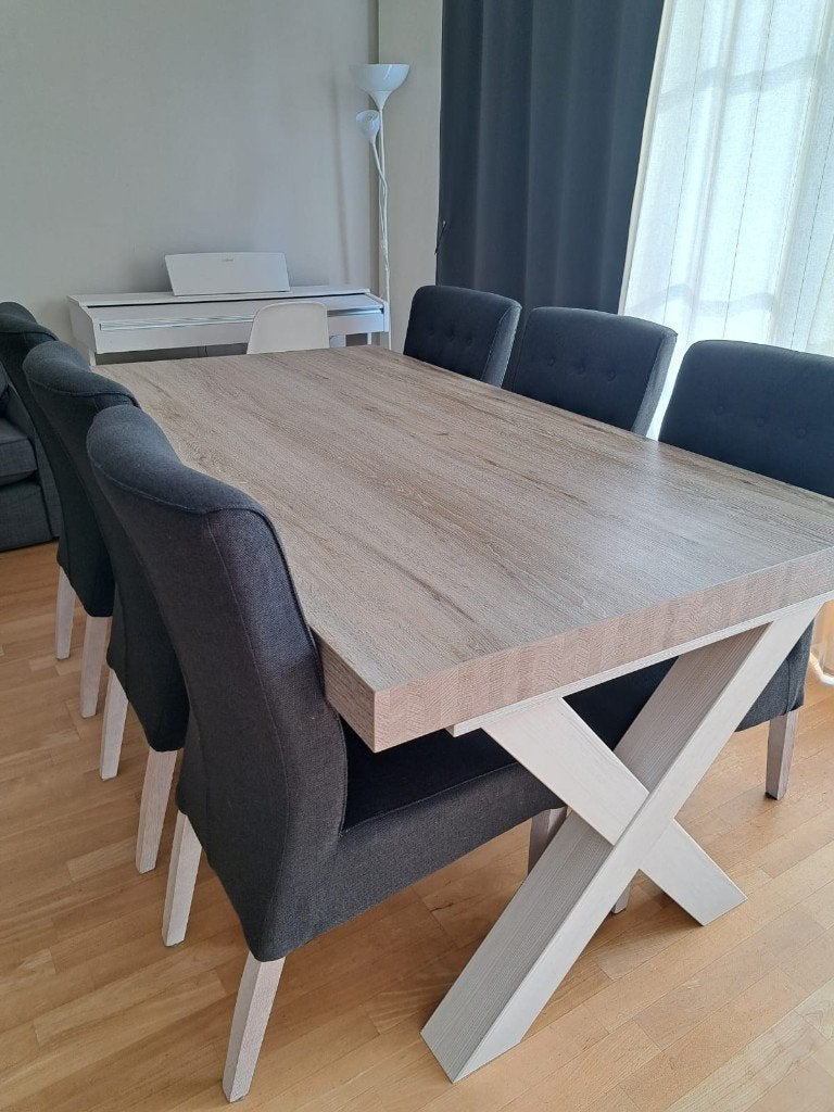 Een eetkamerset model „York”, Ophalen, 50 tot 100 cm, 150 tot 200 cm, Zo goed als nieuw