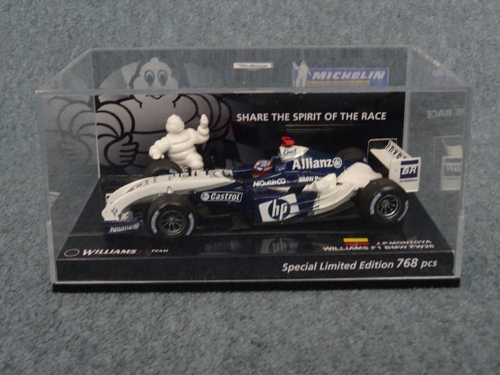 F1 BMW Williams FW26 Montoya zeldzame MICHELIN uitgave, Enlèvement ou Envoi, Utilisé, Voiture, MiniChamps