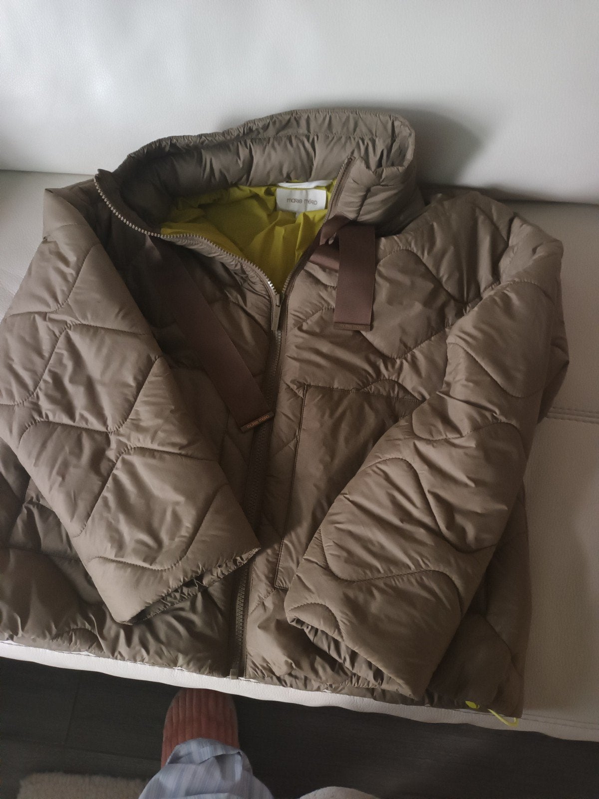 Stijlvolle gewatteerde jas Marie Méro - Taupe/Geel
​C, Kleding | Dames, Marie Méro, Ophalen of Verzenden, Zo goed als nieuw, Maat 38/40 (M)