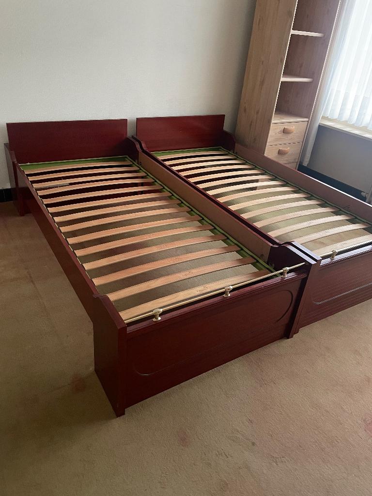 Twee eenpersoons- kajuitbedden met één lade, Huis en Inrichting, Ophalen, Gebruikt, 90 cm, Eenpersoons