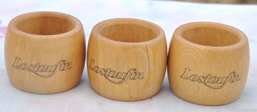 3 rond de serviettes en bois, Huis en Inrichting, Woonaccessoires | Overige, Zo goed als nieuw, Hout, Beige, Ophalen of Verzenden