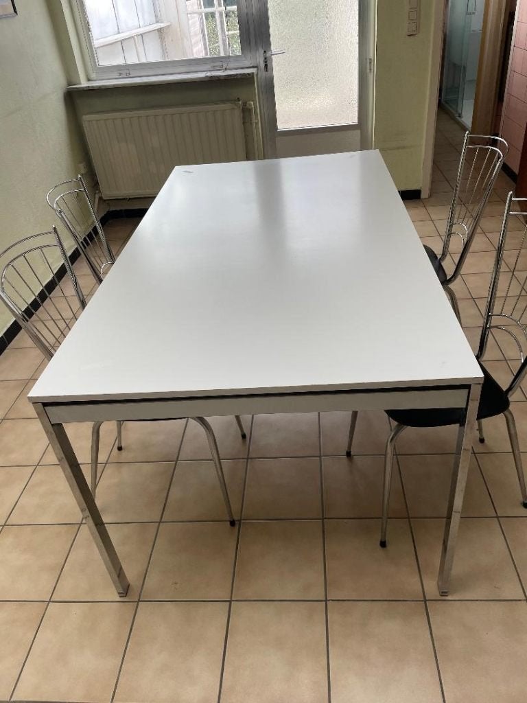 keukentafel met 6 stoelen, Ophalen, Overige materialen, Gebruikt, 100 tot 150 cm
