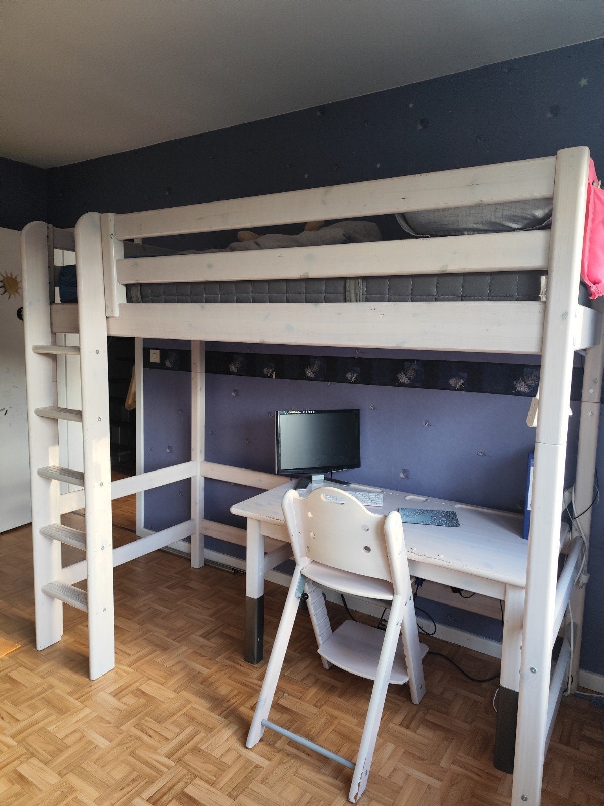 Lit superposé + bureau + chaise FLEXA, Enlèvement