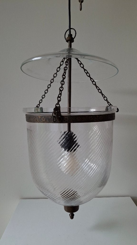 antieke glazen hanglamp, Ophalen